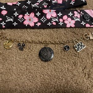 Louis Vuitton Up cycled Charm Bag Charm and Twilly